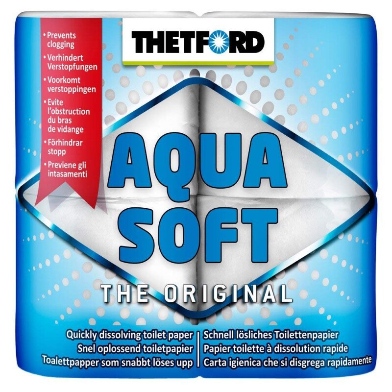 Šķīstošais tualetes papīrs - Thetford Aqua Soft 4 Pack