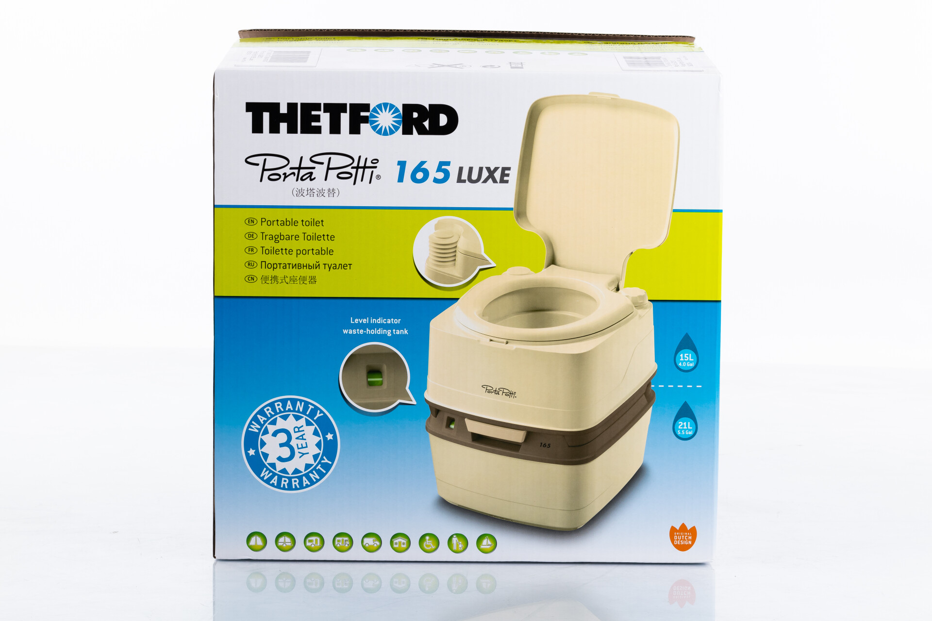 Thetford Porta Potti Qube 165 LUXE Portable Toilet with Indicator - 73.99 €